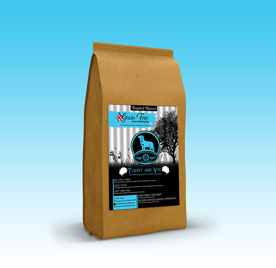 Image showcasing Grain Free Senior Turkey - Turkey - Dry Food 2kg or 15kg